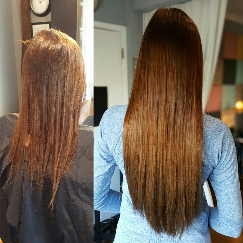 before and after tape in extensions